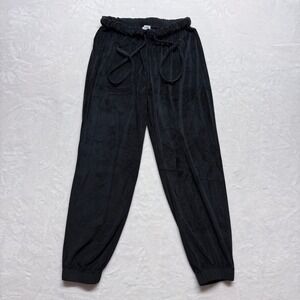 Love Fire Black Velour Jogger Pants Lounge‎ Sweatpants Womens M